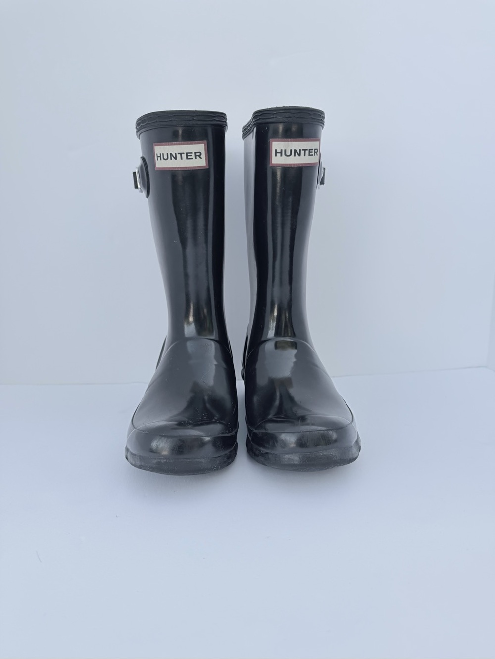 Hunter Kids Original Gloss Black Rain Boots Tall Waterproof